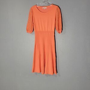 nanette lepore  Womens Orange A line Pleated dress sz X-small